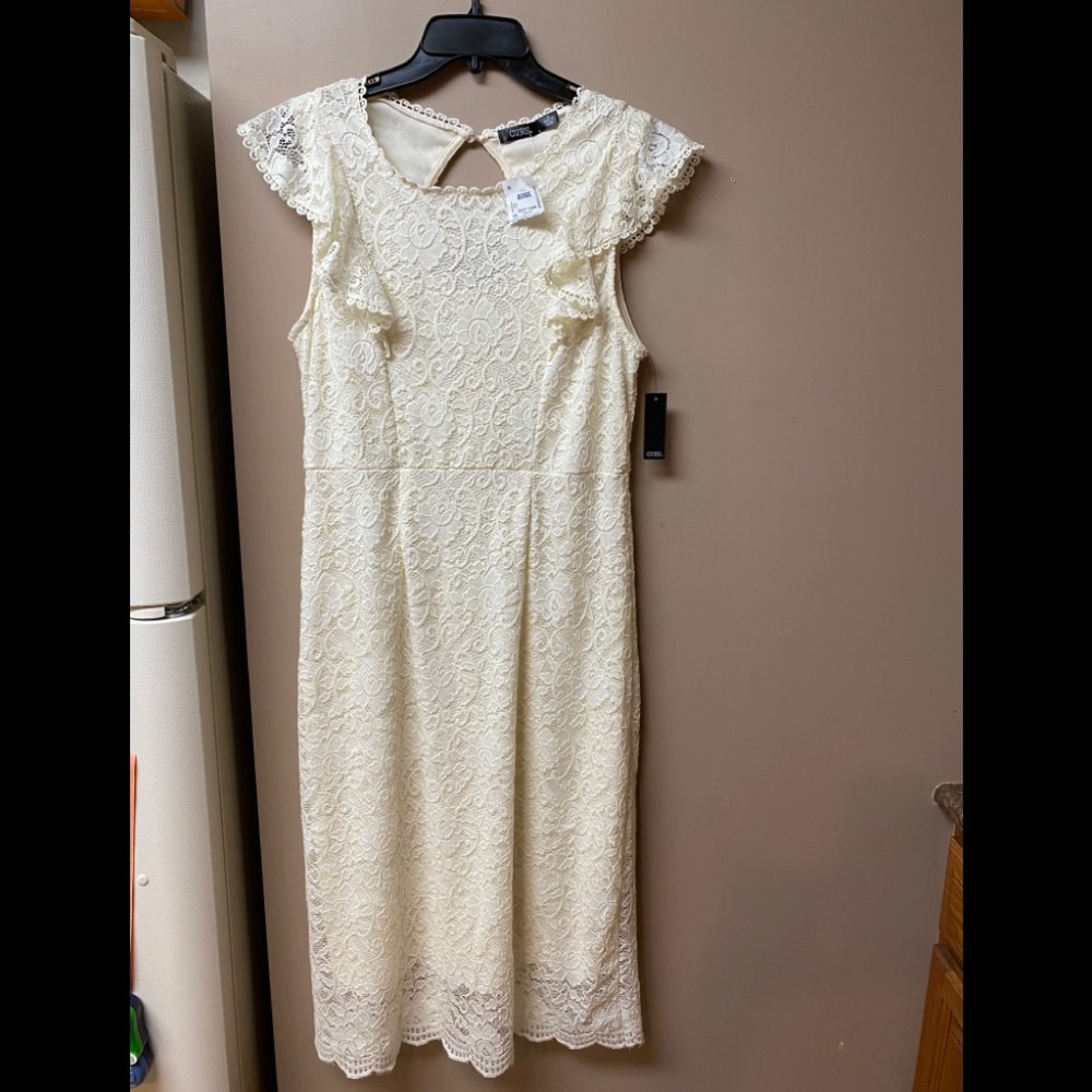 Lace cream color dress